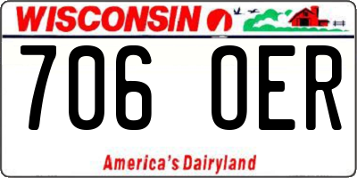 WI license plate 706OER