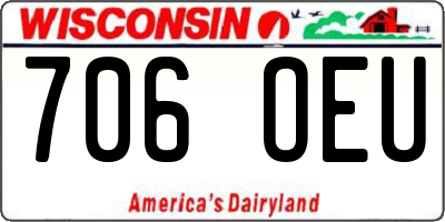 WI license plate 706OEU