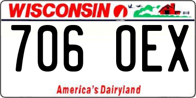 WI license plate 706OEX