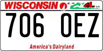 WI license plate 706OEZ