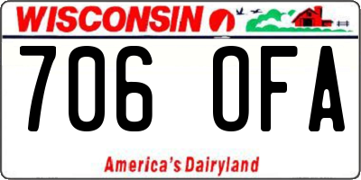 WI license plate 706OFA
