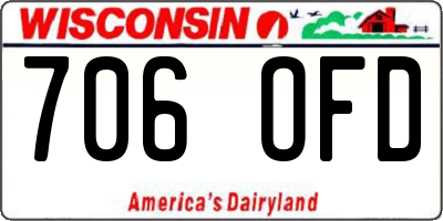 WI license plate 706OFD