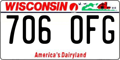 WI license plate 706OFG
