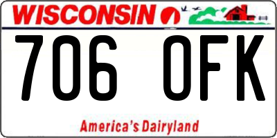 WI license plate 706OFK