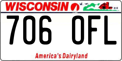 WI license plate 706OFL