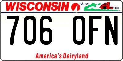 WI license plate 706OFN