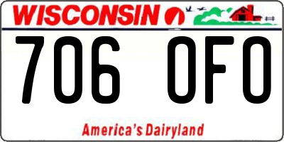 WI license plate 706OFO