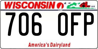 WI license plate 706OFP