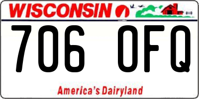 WI license plate 706OFQ