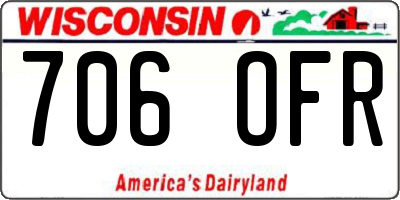 WI license plate 706OFR