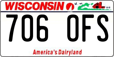 WI license plate 706OFS
