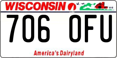 WI license plate 706OFU