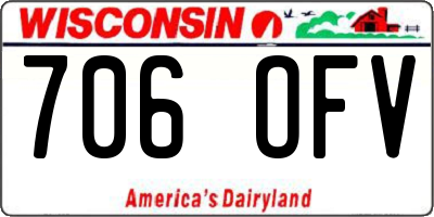 WI license plate 706OFV