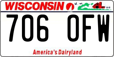 WI license plate 706OFW