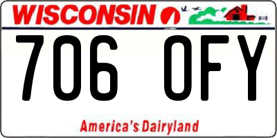 WI license plate 706OFY