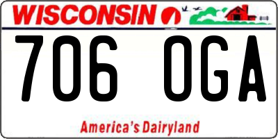 WI license plate 706OGA