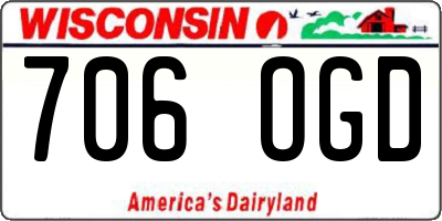 WI license plate 706OGD