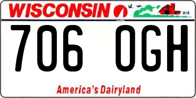 WI license plate 706OGH
