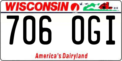 WI license plate 706OGI