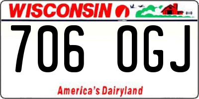 WI license plate 706OGJ