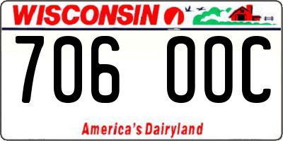 WI license plate 706OOC