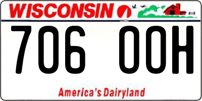 WI license plate 706OOH
