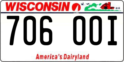 WI license plate 706OOI