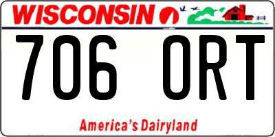 WI license plate 706ORT