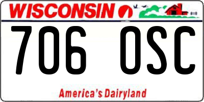 WI license plate 706OSC