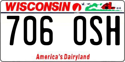 WI license plate 706OSH