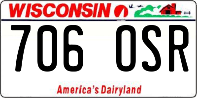 WI license plate 706OSR