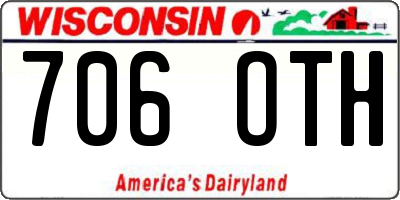 WI license plate 706OTH