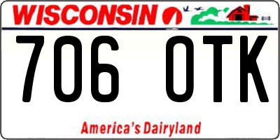 WI license plate 706OTK