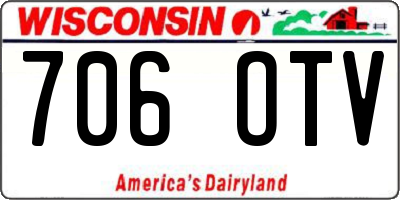 WI license plate 706OTV
