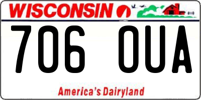 WI license plate 706OUA