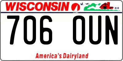 WI license plate 706OUN