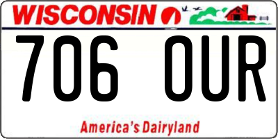 WI license plate 706OUR