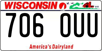 WI license plate 706OUU