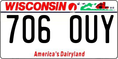 WI license plate 706OUY