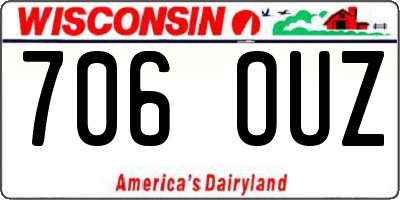 WI license plate 706OUZ