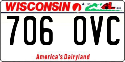 WI license plate 706OVC