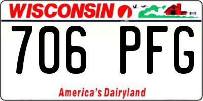 WI license plate 706PFG