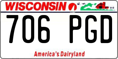 WI license plate 706PGD