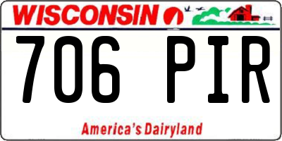 WI license plate 706PIR