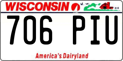 WI license plate 706PIU