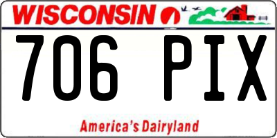WI license plate 706PIX