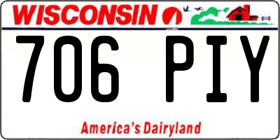 WI license plate 706PIY