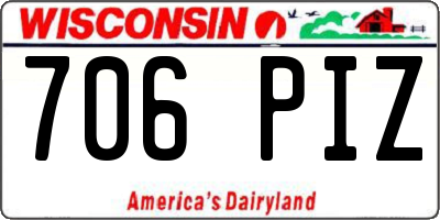 WI license plate 706PIZ