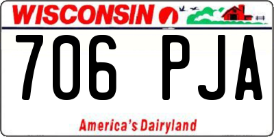 WI license plate 706PJA