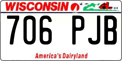 WI license plate 706PJB